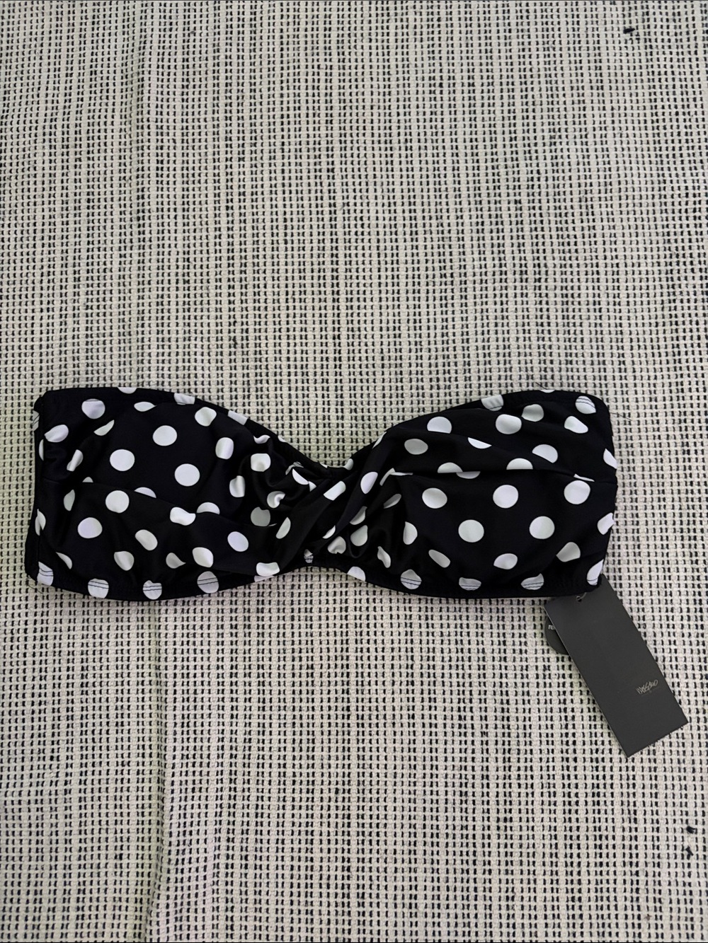Target Mossimo Black & White Polka Dot Bandeau Bikini Top